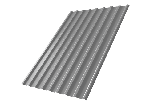 Профнастил С20R 0.45 PE RAL 9006 бело-алюминиевый