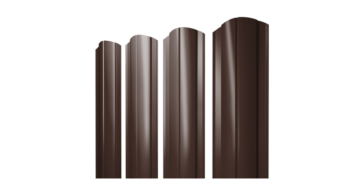 Штакетник Круглый фигурный 0.45 Drap RAL 8017 шоколад