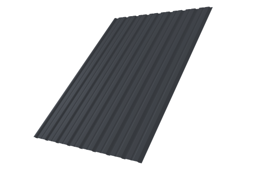 Профнастил С10В Grand Line 0.5 PurLite Мatt RAL 7024 мокрый асфальт