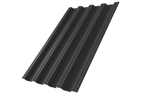 Профнастил НС44 Grand Line 0,5 PurLite Matt RAL 7016 антрацитово-серый