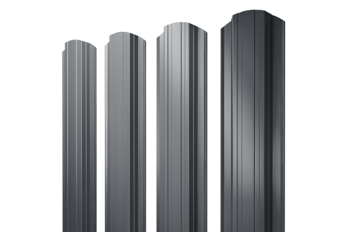 Штакетник Прямоугольный фигурный 0,45 Drap TX RAL 7024 мокрый асфальт