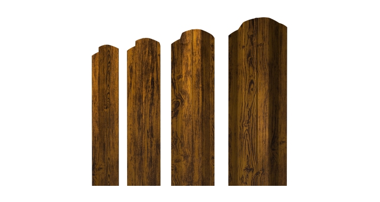 Штакетник М-образный B фигурный 0,45 Print Premium Golden Wood Fresh TwinColor