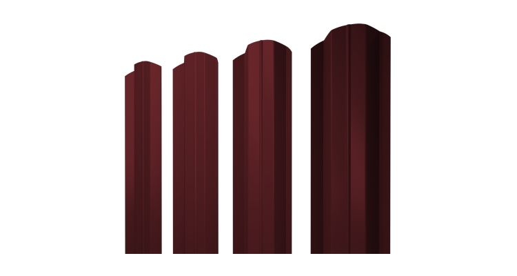 Штакетник М-образный В фигурный 0,45 PE RAL 3005 красное вино