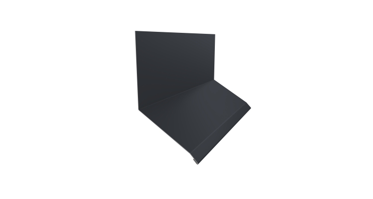 Планка примыкание верхнее к стене фальц Grand Line 150х130х20 0,5 Drap TX RAL 7024 мокрый асфальт (2м)