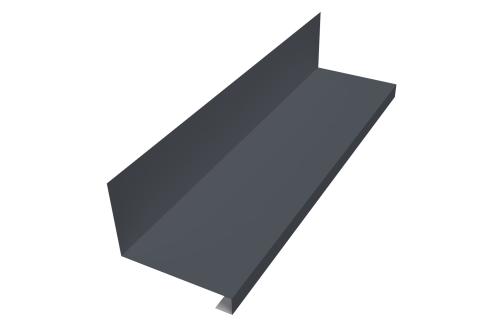 Планка примыкание нижнее к трубе для Кликфальц Pro Grand Line 0,5 Satin с пленкой RAL 7024 мокрый асфальт (2м)