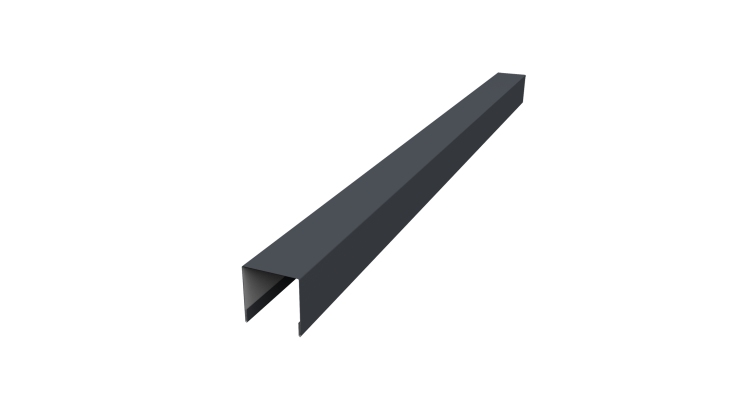 Планка вертикальная лицевая для забора жалюзи Palermo 0,5 PurLite Matt RAL 7024 мокрый асфальт (2,5м)