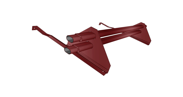 Снегозадержатель трубчатый для натуральной черепицы Стандарт RAL 3011 1м (профиль до 50мм)